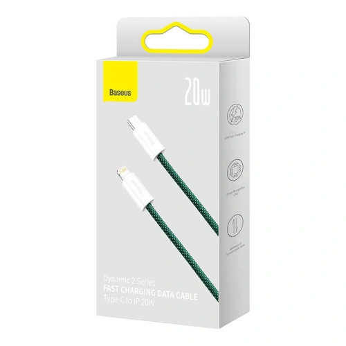 Kabel USB-A/Lightning Baseus Dynamic 2, 2.4A, 2m (zielony)