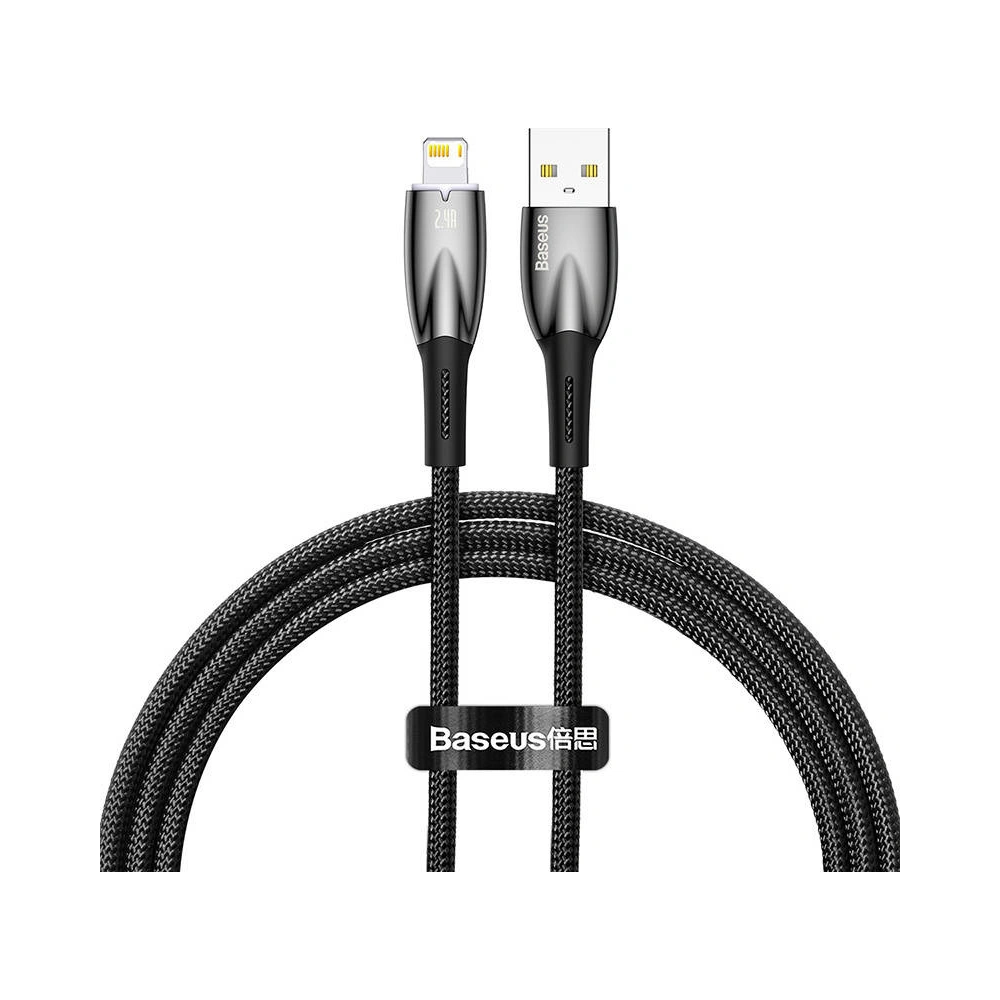 Hurtownia GSM - USB-A/Lightning Kabel Baseus Glimmer, 2.4A, 1m (schwarz) - BSU3818 - {ean13} - Hurt