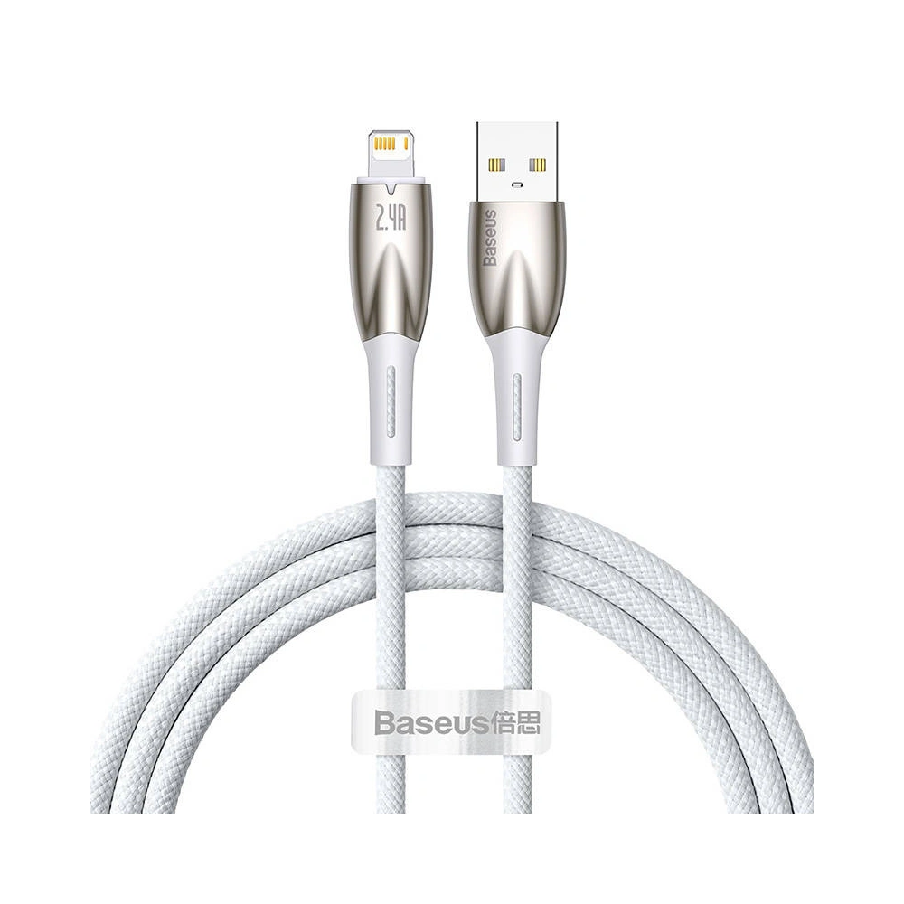 Hurtownia GSM - USB-A/Lightning Kabel Baseus Glimmer, 2.4A, 1m (weiß) - BSU3820 - {ean13} - Hurt