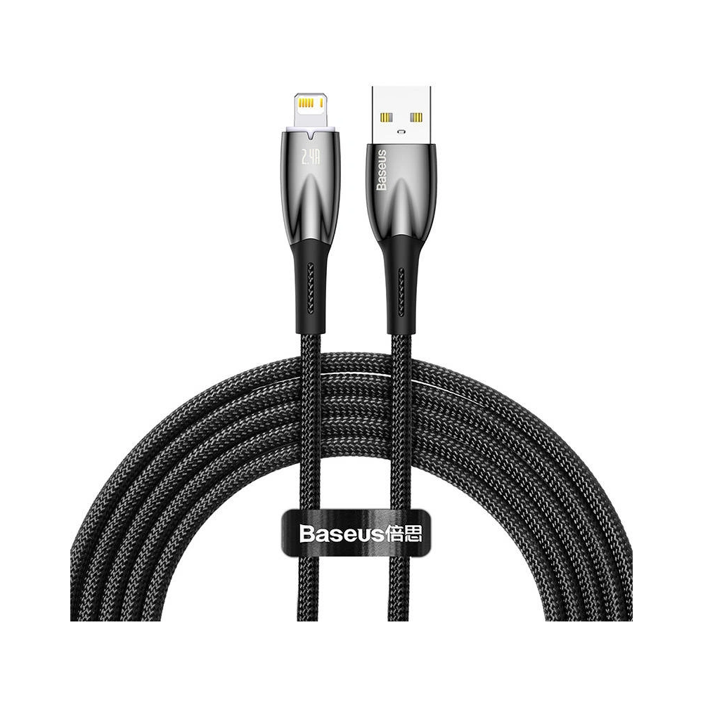 Hurtownia GSM - USB-A/Lightning Kabel Baseus Glimmer, 2.4A, 2m (schwarz) - BSU3821 - {ean13} - Hurt