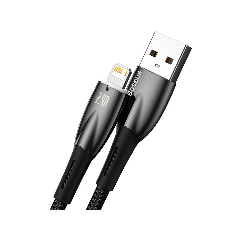 Hurtownia GSM - USB-A/Lightning Kabel Baseus Glimmer, 2.4A, 2m (schwarz) - BSU3821 - {ean13} - Hurt