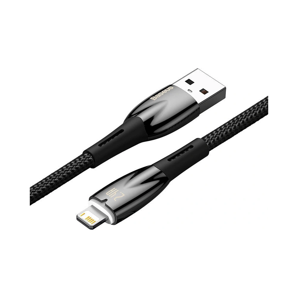 Hurtownia GSM - USB-A/Lightning Kabel Baseus Glimmer, 2.4A, 2m (schwarz) - BSU3821 - {ean13} - Hurt