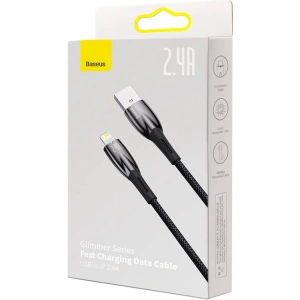 Hurtownia GSM - Kabel USB-A/Lightning Baseus Glimmer, 2.4A, 2m (czarny) - BSU3821 - {ean13} - Hurt