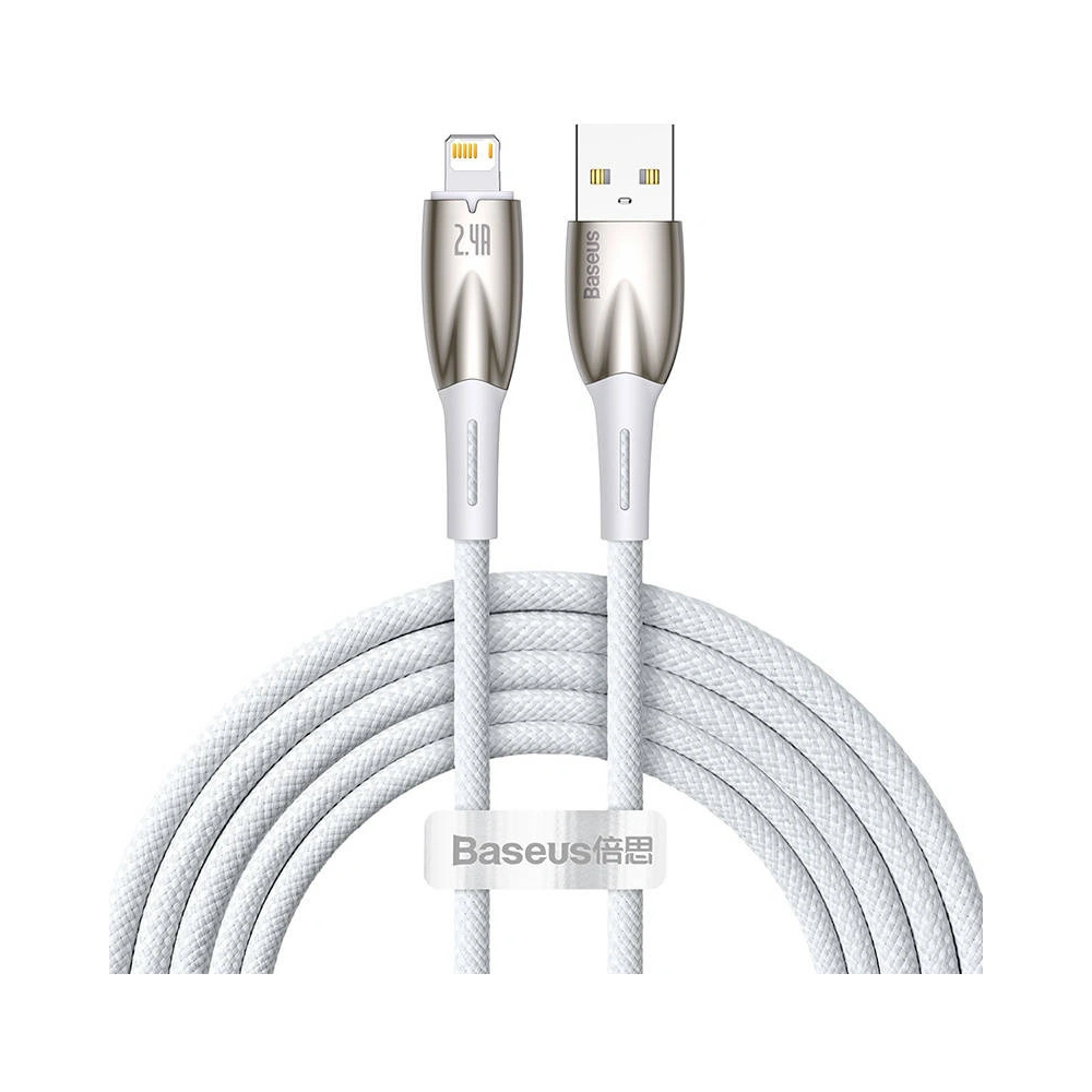 Hurtownia GSM - USB-A/Lightning Kabel Baseus Glimmer, 2.4A, 2m (weiß) - BSU3823 - {ean13} - Hurt