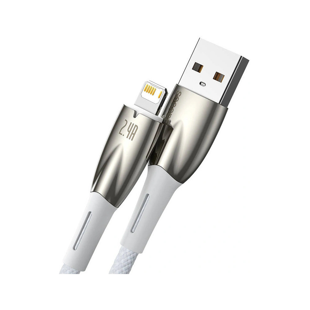 Hurtownia GSM - USB-A/Lightning Kabel Baseus Glimmer, 2.4A, 2m (weiß) - BSU3823 - {ean13} - Hurt
