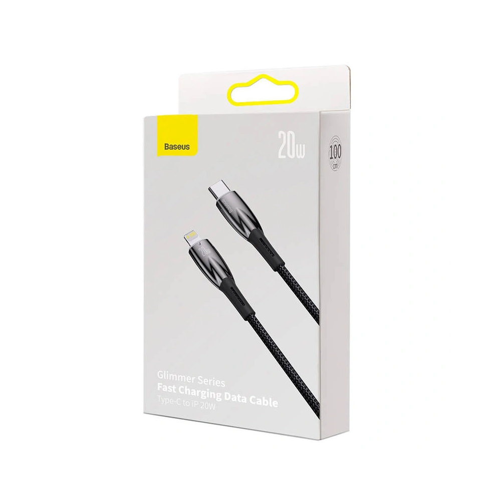 Hurtownia GSM - USB-C/Lightning-Kabel Baseus Glimmer, 20W, 1m (schwarz) - BSU3826 - {ean13} - Hurt
