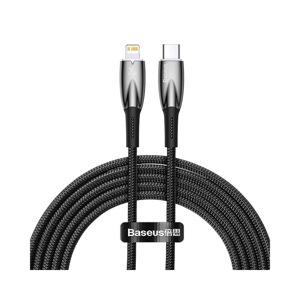 Hurtownia GSM - USB-C/Lightning-Kabel Baseus Glimmer, 20W, 2m (schwarz) - BSU3827 - {ean13} - Hurt