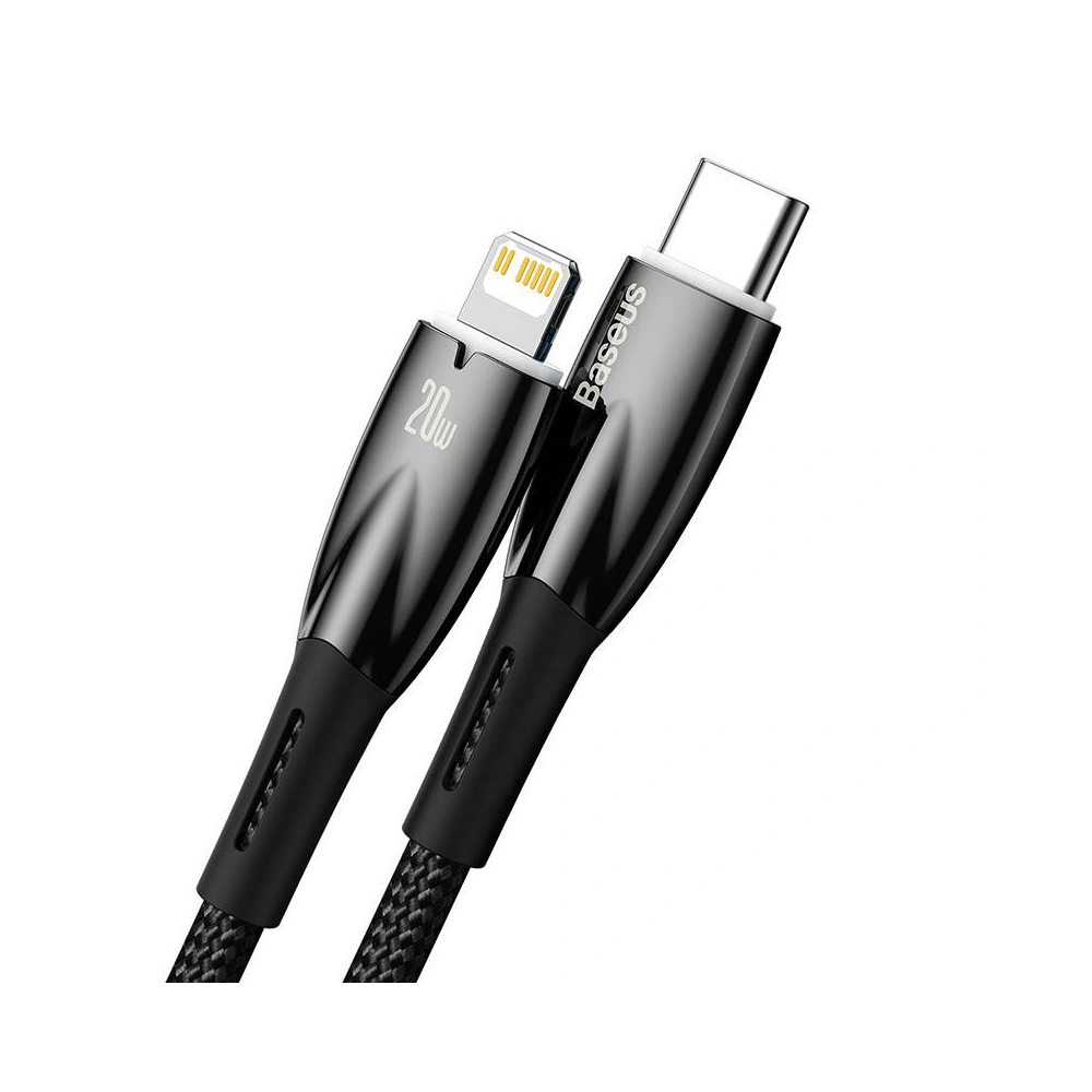 Hurtownia GSM - USB-C/Lightning-Kabel Baseus Glimmer, 20W, 2m (schwarz) - BSU3827 - {ean13} - Hurt