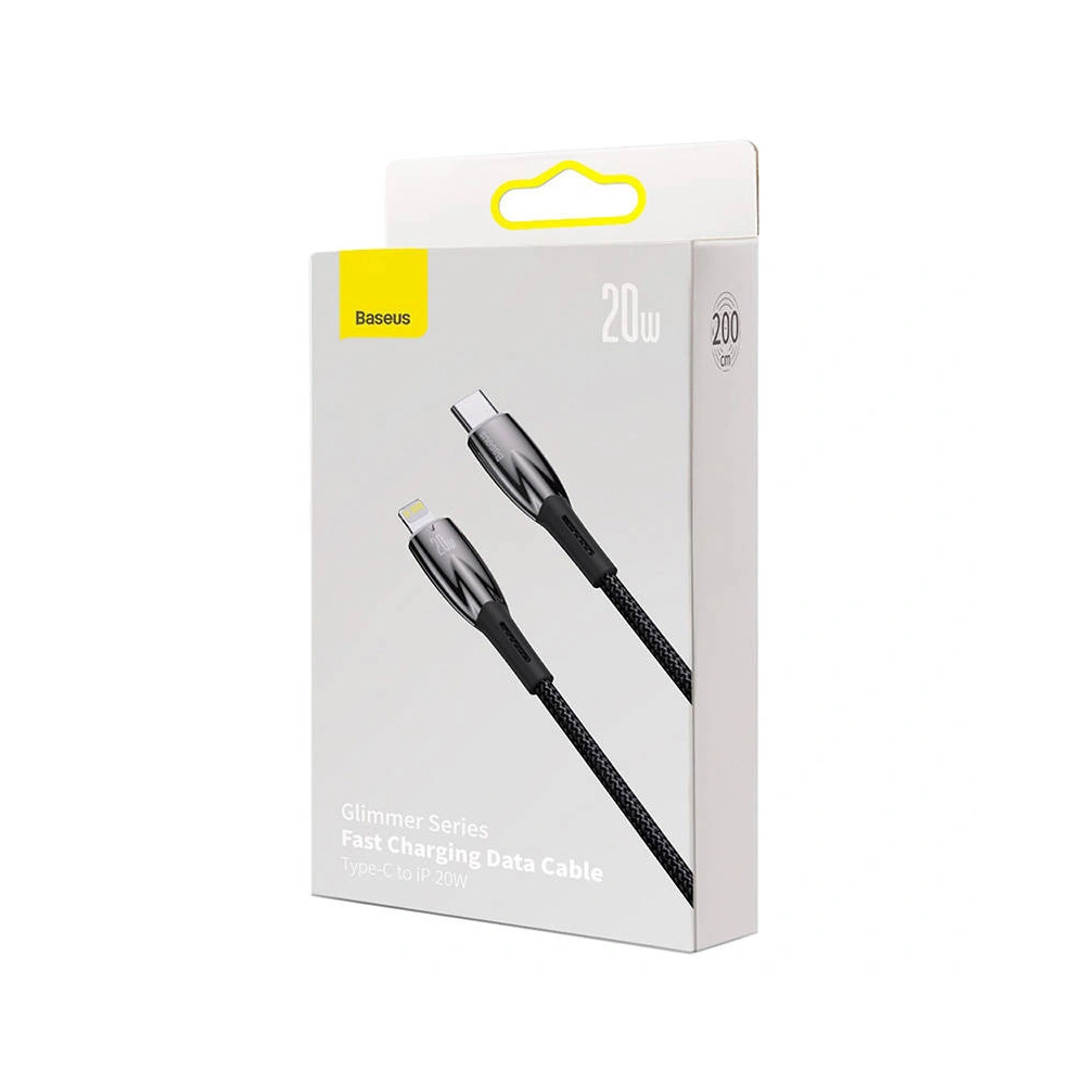 Hurtownia GSM - USB-C/Lightning-Kabel Baseus Glimmer, 20W, 2m (schwarz) - BSU3827 - {ean13} - Hurt