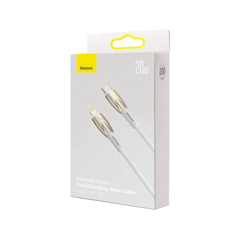 Hurtownia GSM - Kabel USB-C/Lightning Baseus Glimmer, 20W, 2m (bílý) - BSU3829 - {ean13} - Hurt
