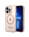 Hurtownia GSM - Etui Guess GUHMP14LHTCMP Apple iPhone 14 Pro rózsaszín/pink kemény hátlap Arany Keret Áttetsző MagSafe - GUE2319 - {ean13} - Hurt