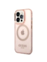 Hurtownia GSM - Etui Guess GUHMP14LHTCMP Apple iPhone 14 Pro rózsaszín/pink kemény hátlap Arany Keret Áttetsző MagSafe - GUE2319 - {ean13} - Hurt