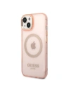 Hurtownia GSM - Etui Guess GUHMP14MHTCMP Apple iPhone 14 Plus / 15 Plus rozie/pink carcasă dură Gold Outline Translucent MagSafe - GUE2320 - {ean13} - Hurt