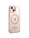 Hurtownia GSM - Etui Guess GUHMP14MHTCMP Apple iPhone 14 Plus / 15 Plus rozie/pink carcasă dură Gold Outline Translucent MagSafe - GUE2320 - {ean13} - Hurt