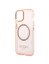 Hurtownia GSM - Etui Guess GUHMP14MHTCMP Apple iPhone 14 Plus / 15 Plus rozie/pink carcasă dură Gold Outline Translucent MagSafe - GUE2320 - {ean13} - Hurt