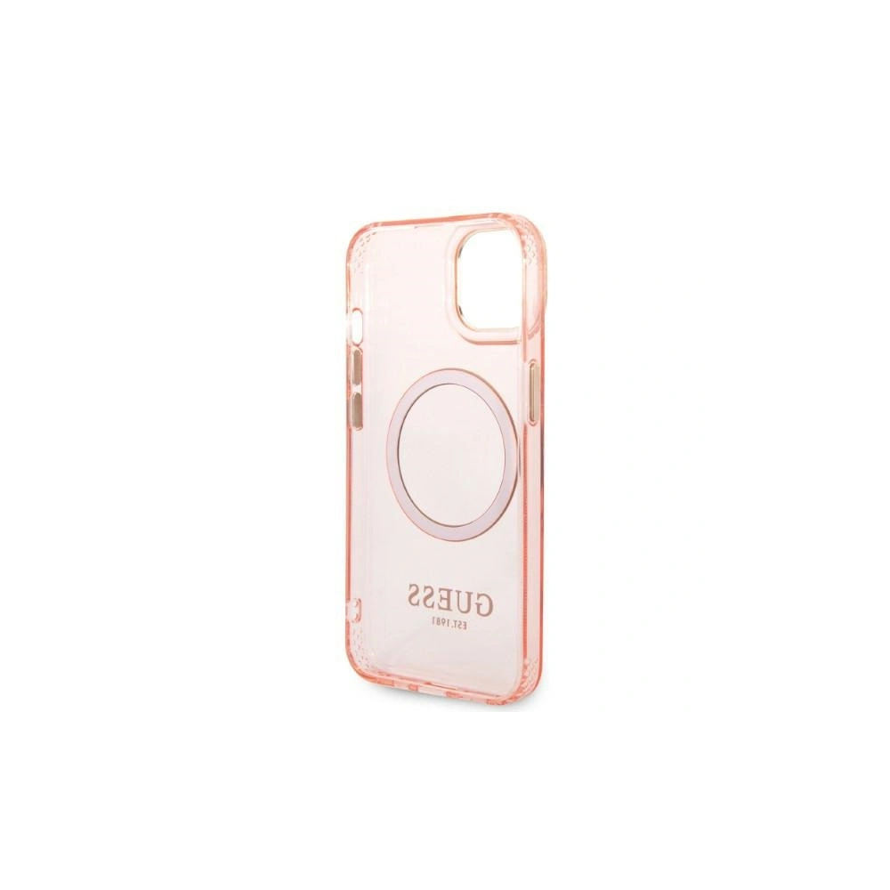 Hurtownia GSM - Etui Guess GUHMP14MHTCMP Apple iPhone 14 Plus / 15 Plus rozie/pink carcasă dură Gold Outline Translucent MagSafe - GUE2320 - {ean13} - Hurt