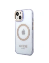 Hurtownia GSM - Etui Guess GUHMP14SHTCMU Apple iPhone 14 purpurové/purple tvrdé pouzdro zlatý okraj průhledné MagSafe - GUE2321 - {ean13} - Hurt