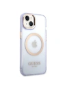 Hurtownia GSM - Etui Guess GUHMP14SHTCMU Apple iPhone 14 purpurové/purple tvrdé pouzdro zlatý okraj průhledné MagSafe - GUE2321 - {ean13} - Hurt