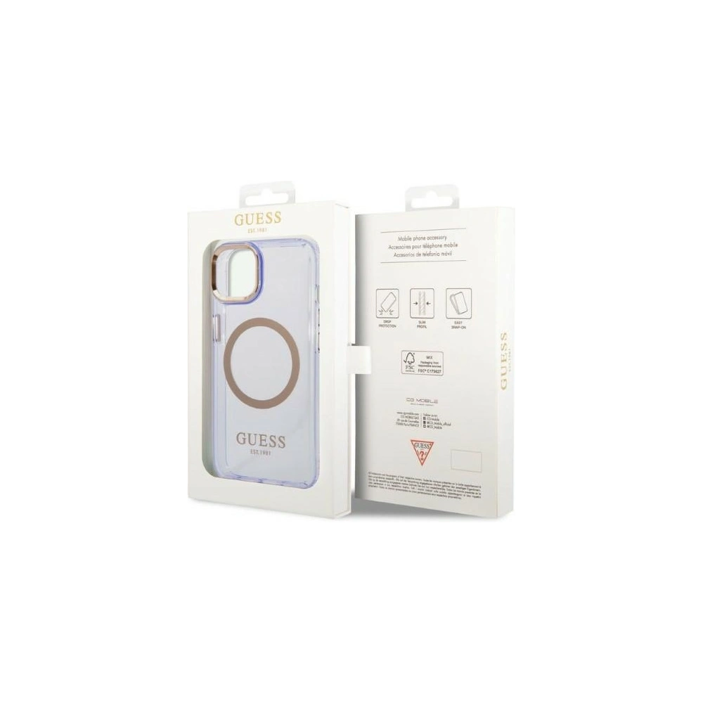 Hurtownia GSM - Etui Guess GUHMP14SHTCMU Apple iPhone 14 mov/purple carcasă dură Gold Outline Translucent MagSafe - GUE2321 - {ean13} - Hurt