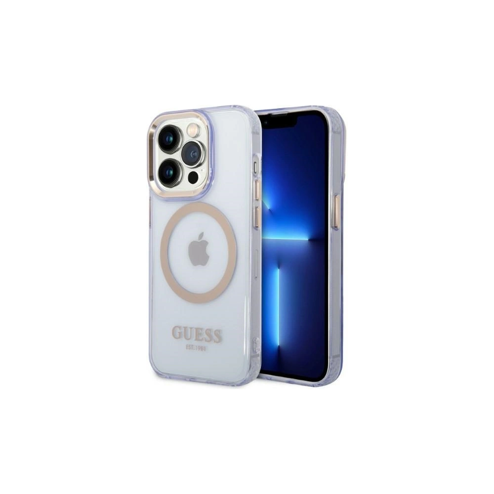 Hurtownia GSM - Etui Guess GUHMP14XHTCMU Apple iPhone 14 Pro Max purpuriu/purple hard case Gold Outline Translucent MagSafe - GUE2322 - {ean13} - Hurt