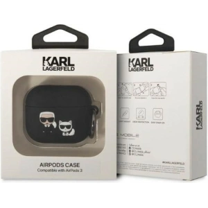Hurtownia GSM - Case Karl Lagerfeld KLACA3SILKCK Apple AirPods 3 Hülle schwarz/schwarz Silikon Karl & Choupette - KLD1297 - {ean13} - Hurt
