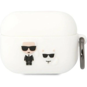 Etui Karl Lagerfeld KLACAPSILKCW Apple AirPods Pro cover biały/white Silicone Karl & Choupette