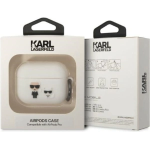 Etui Karl Lagerfeld KLACAPSILKCW Apple AirPods Pro cover biały/white Silicone Karl & Choupette