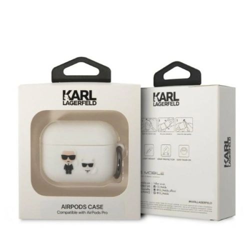 Etui Karl Lagerfeld KLACAPSILKCW Apple AirPods Pro cover biały/white Silicone Karl & Choupette