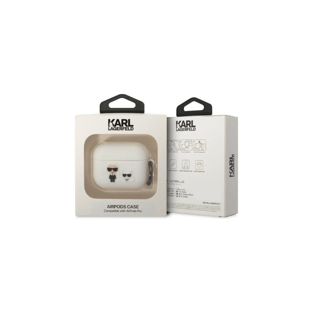 Hurtownia GSM - Case Karl Lagerfeld KLACAPSILKCW Apple AirPods Pro Cover weiß/white Silikon Karl & Choupette - KLD1298 - {ean13} - Hurt