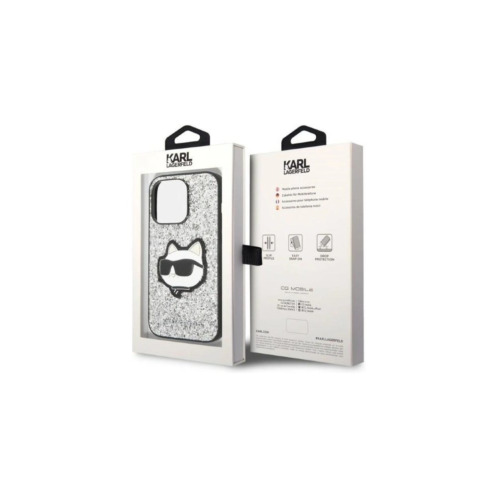 Hurtownia GSM - Etui Karl Lagerfeld KLHCP14LG2CPS Apple iPhone 14 Pro ezüst/silver hardcase Glitter Choupette Patch - KLD1300 - {ean13} - Hurt