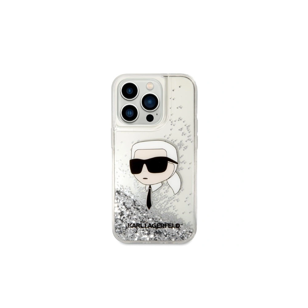 Hurtownia GSM - Etui Karl Lagerfeld KLHCP14LLNKHCH Apple iPhone 14 Pro srebrny/silver hardcase Glitter Karl Head - KLD1304 - {ean13} - Hurt