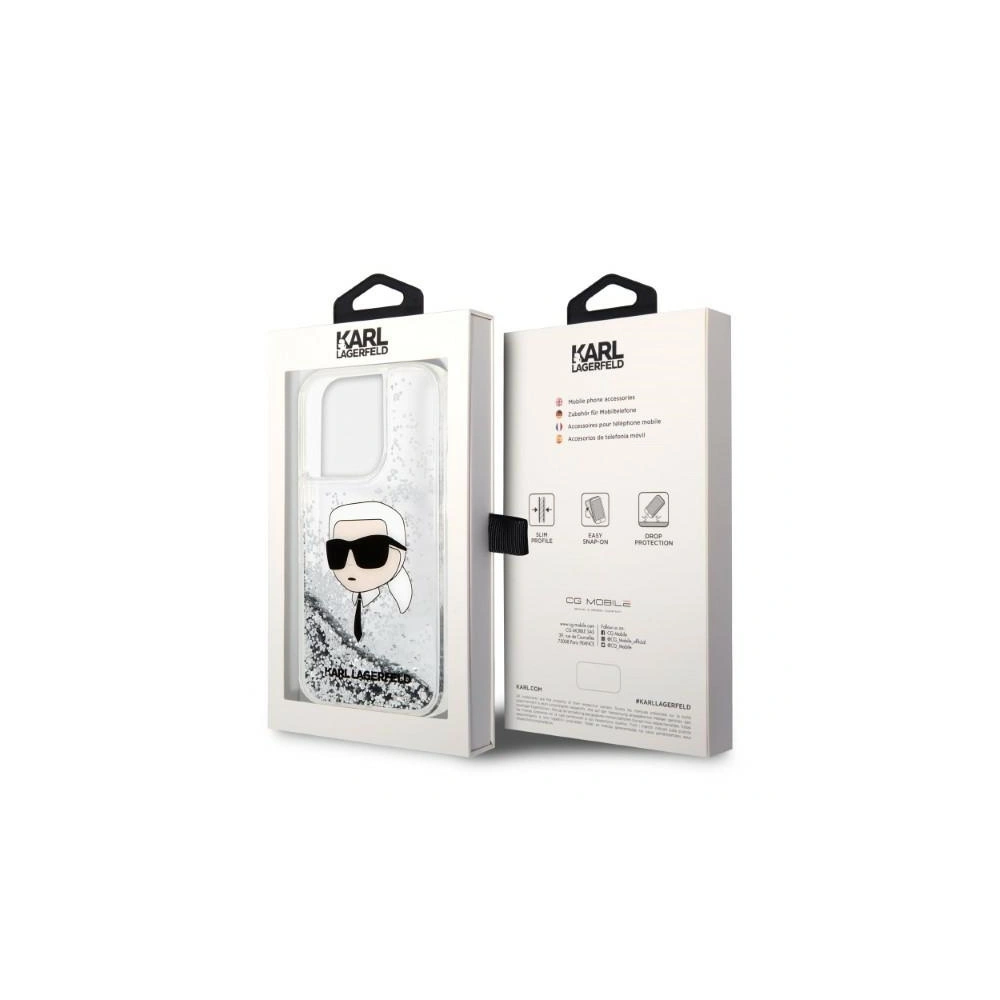 Hurtownia GSM - Case Karl Lagerfeld KLHCP14LLNKHCH Apple iPhone 14 Pro silber/hardcase Glitter Karl Head - KLD1304 - {ean13} - Hurt