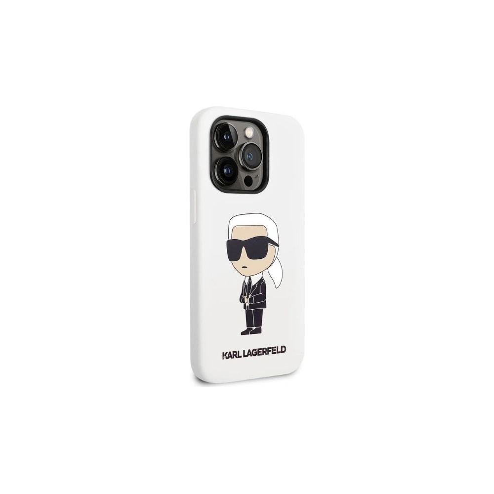 Hurtownia GSM - Etui Karl Lagerfeld KLHCP14LSNIKBCH Apple iPhone 14 Pro hardcase biały/white Silicone Ikonik - KLD1306 - {ean13} - Hurt