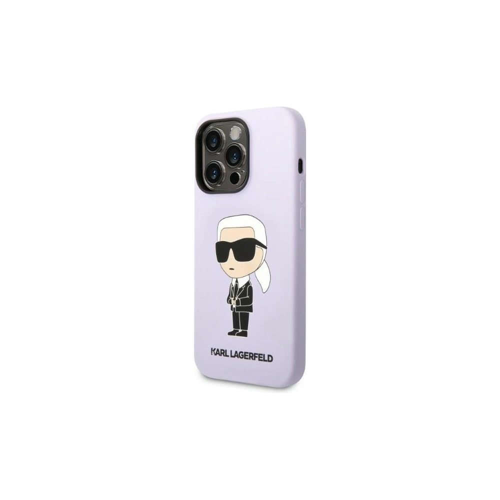 Hurtownia GSM - Etui Karl Lagerfeld KLHCP14LSNIKBCU Apple iPhone 14 Pro hardcase purpurowy/purple Silicone Ikonik - KLD1308 - {ean13} - Hurt