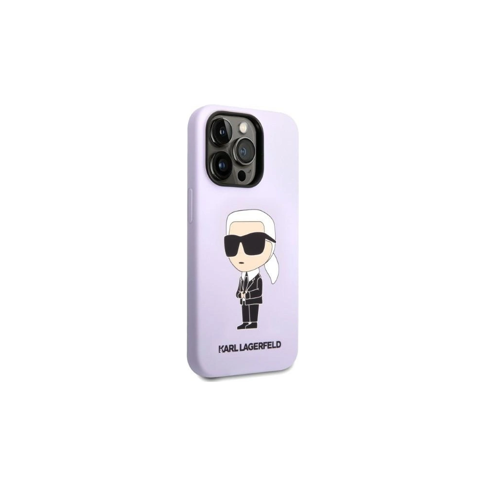 Hurtownia GSM - Etui Karl Lagerfeld KLHCP14LSNIKBCU Apple iPhone 14 Pro hardcase purpurowy/purple Silicone Ikonik - KLD1308 - {ean13} - Hurt