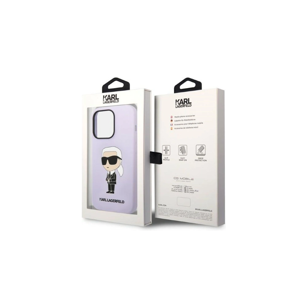 Hurtownia GSM - Etui Karl Lagerfeld KLHCP14LSNIKBCU Apple iPhone 14 Pro hardcase purpurowy/purple Silicone Ikonik - KLD1308 - {ean13} - Hurt