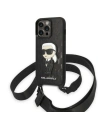 Etui Karl Lagerfeld KLHCP14LSTKMK Apple iPhone 14 Pro negru/black hardcase Monogram Ikonik Patch