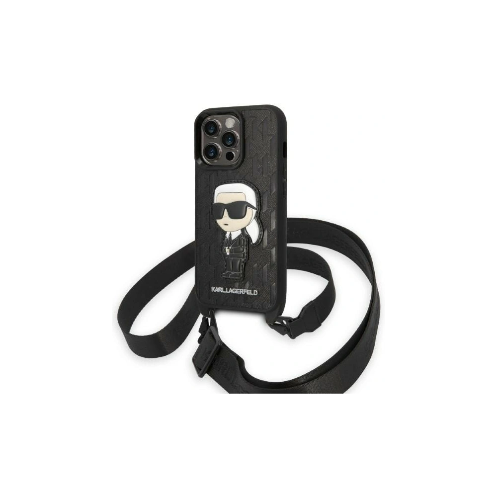 Hurtownia GSM - Etui Karl Lagerfeld KLHCP14LSTKMK Apple iPhone 14 Pro negru/black hardcase Monogram Ikonik Patch - KLD1309 - {ean13} - Hurt