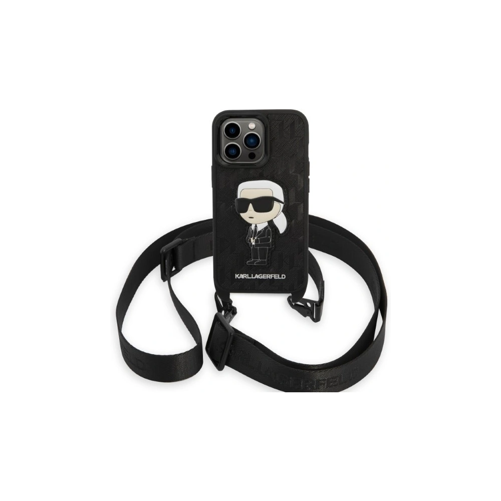 Hurtownia GSM - Etui Karl Lagerfeld KLHCP14LSTKMK Apple iPhone 14 Pro negru/black hardcase Monogram Ikonik Patch - KLD1309 - {ean13} - Hurt