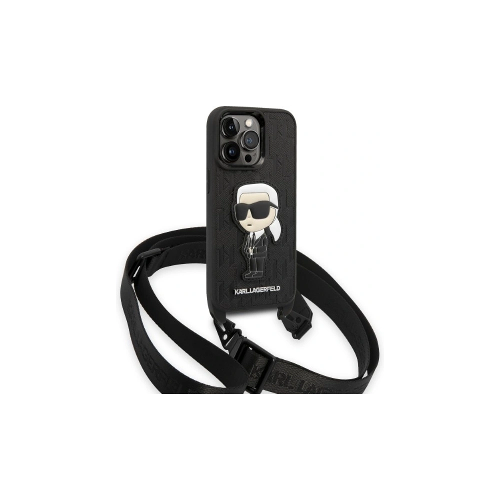 Hurtownia GSM - Etui Karl Lagerfeld KLHCP14LSTKMK Apple iPhone 14 Pro negru/black hardcase Monogram Ikonik Patch - KLD1309 - {ean13} - Hurt