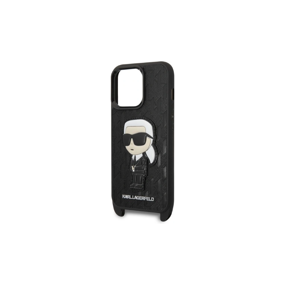 Hurtownia GSM - Etui Karl Lagerfeld KLHCP14LSTKMK Apple iPhone 14 Pro negru/black hardcase Monogram Ikonik Patch - KLD1309 - {ean13} - Hurt