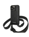 Etui Karl Lagerfeld KLHCP14LSTMMK Apple iPhone 14 Pro hardcase negru/black Monogram Plaque Logo Strap
