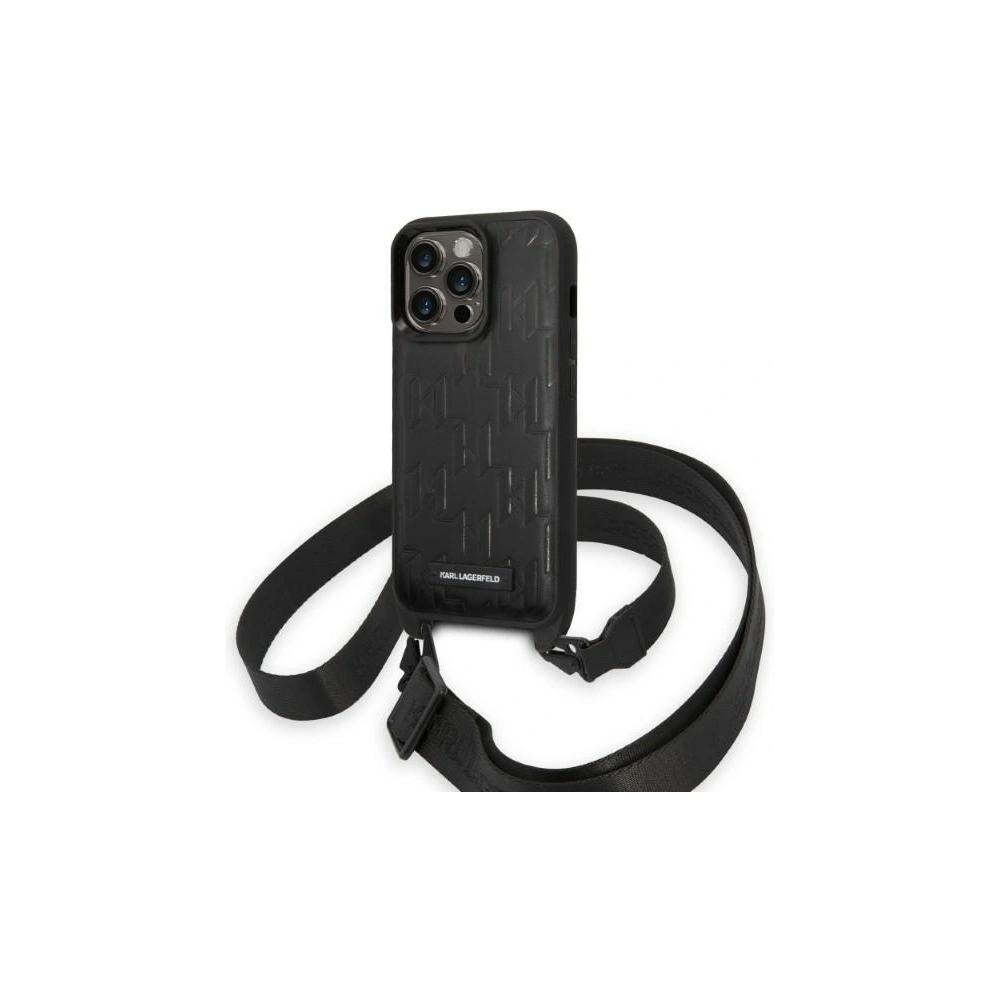 Hurtownia GSM - Etui Karl Lagerfeld KLHCP14LSTMMK Apple iPhone 14 Pro hardcase negru/black Monogram Plaque Logo Strap - KLD1310 - {ean13} - Hurt