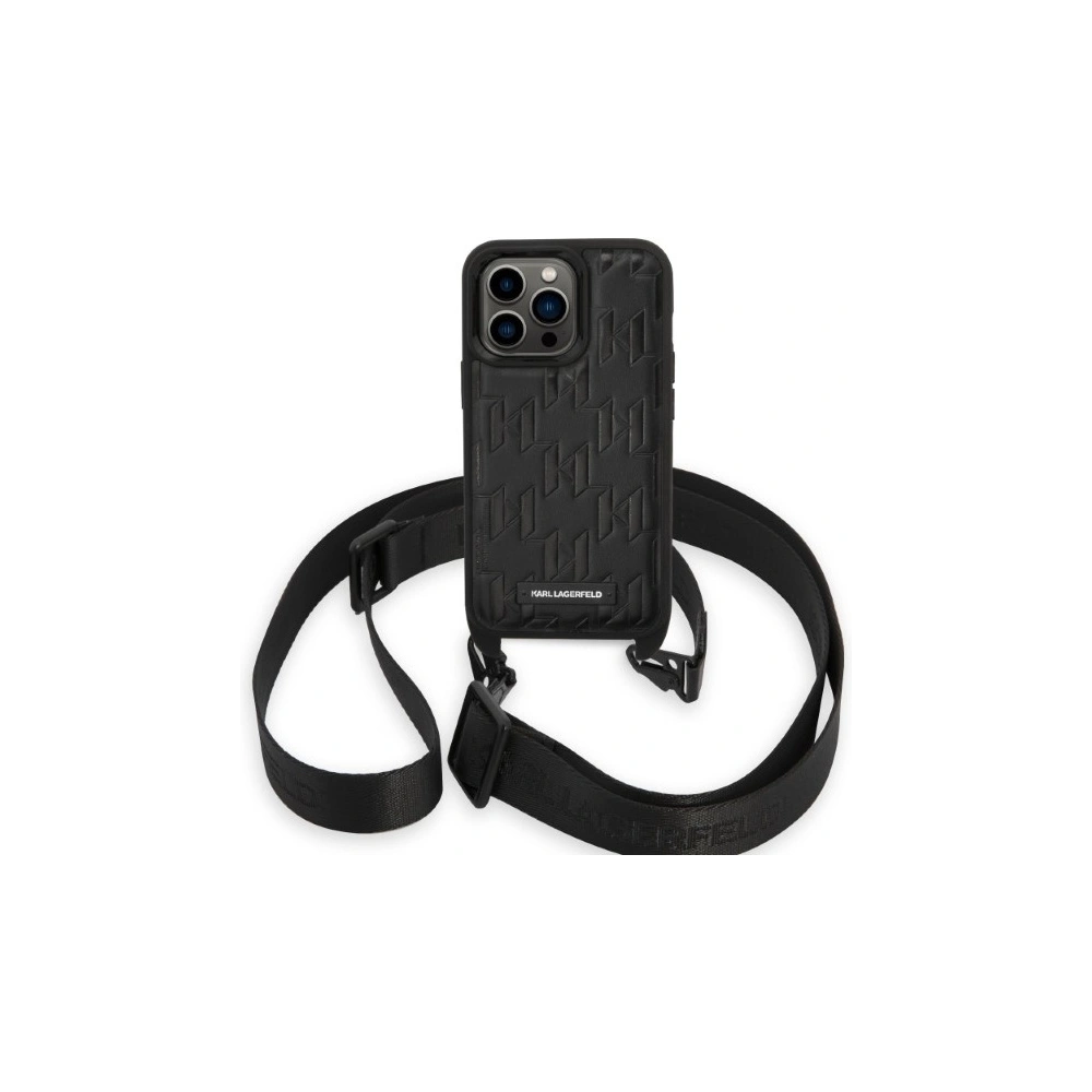 Hurtownia GSM - Etui Karl Lagerfeld KLHCP14LSTMMK Apple iPhone 14 Pro hardcase negru/black Monogram Plaque Logo Strap - KLD1310 - {ean13} - Hurt