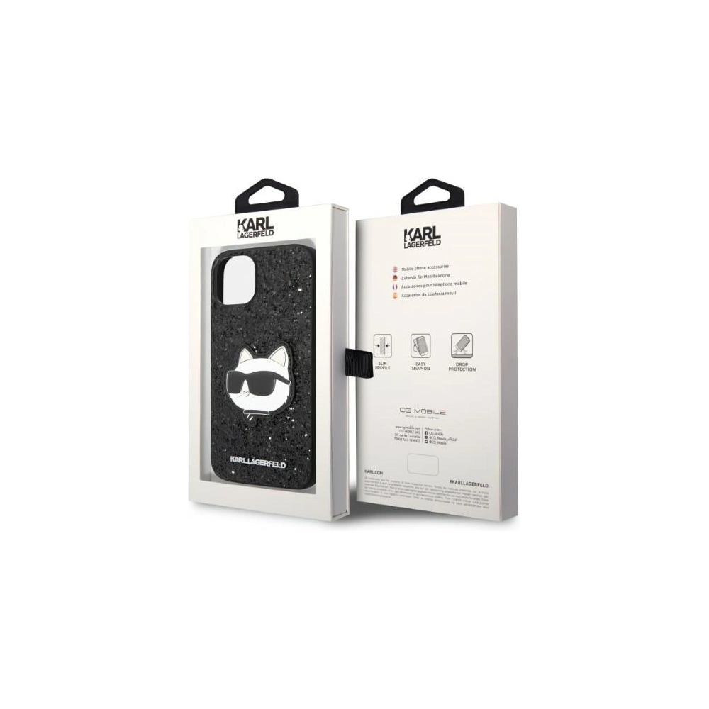 Hurtownia GSM - Etui Karl Lagerfeld KLHCP14MG2CPK Apple iPhone 14 Plus / 15 Plus fekete/hardcase Glitter Choupette Patch - KLD1311 - {ean13} - Hurt