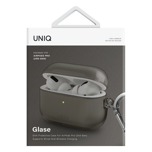 Etui UNIQ Glase Apple AirPods Pro 2 dymny/glossy smoke