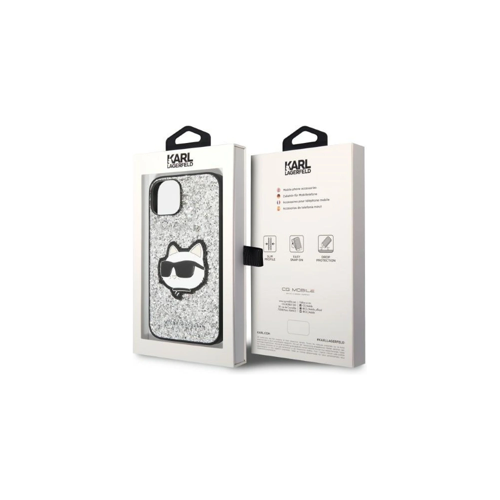 Hurtownia GSM - Etui Karl Lagerfeld KLHCP14MG2CPS Apple iPhone 14 Plus / 15 Plus srebrny/silver hardcase Glitter Choupette Patch - KLD1312 - {ean13} - Hurt