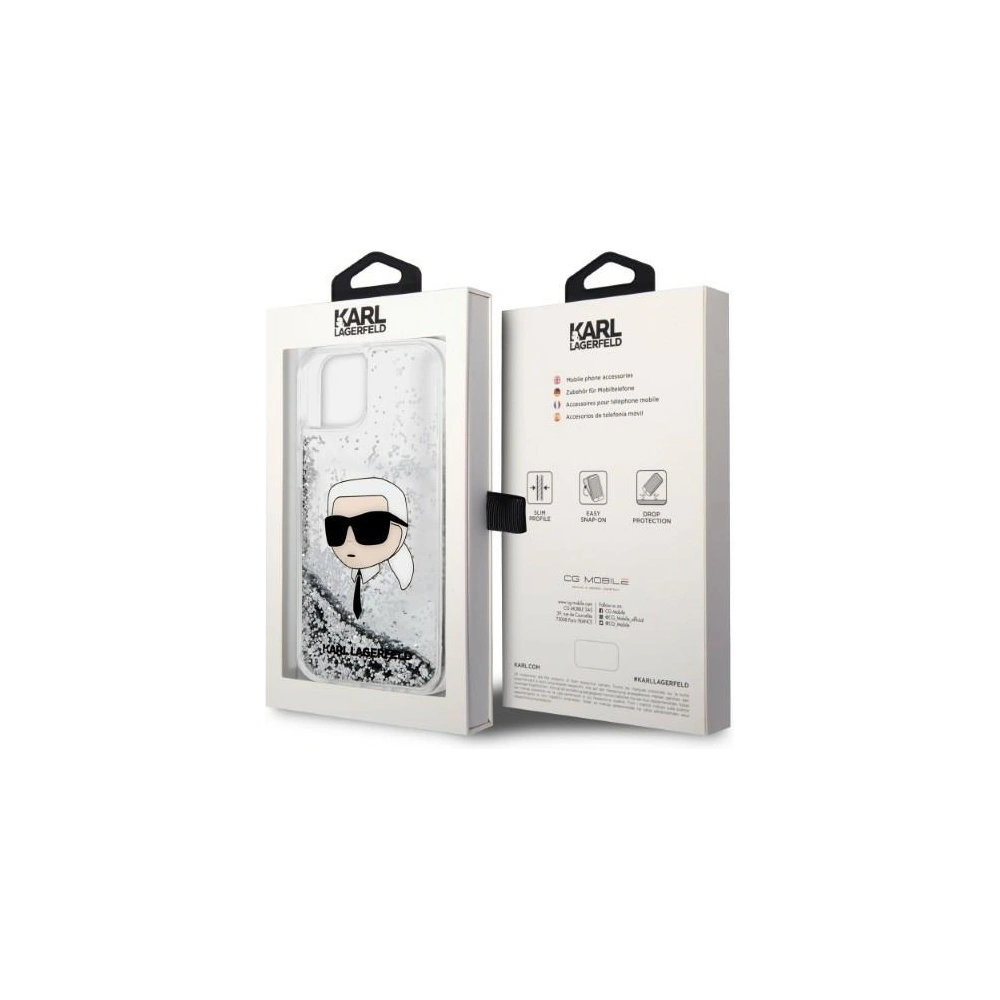 Hurtownia GSM - Etui Karl Lagerfeld KLHCP14MLNKHCH Apple iPhone 14 Plus / 15 Plus srebrny/silver hardcase Glitter Karl Head - KLD1314 - {ean13} - Hurt