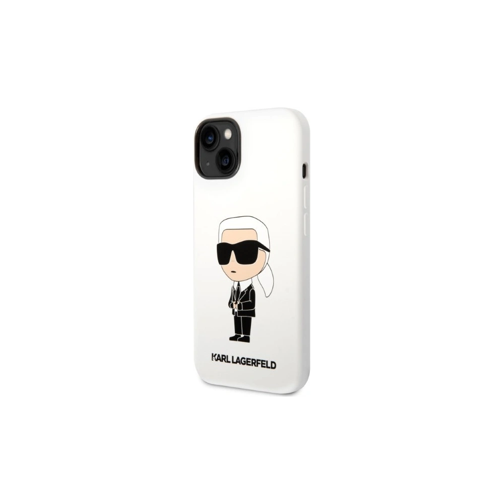 Hurtownia GSM - Etui Karl Lagerfeld KLHCP14MSNIKBCH Apple iPhone 14 Plus / 15 Plus hardcase bílý/white Silicone Ikonik - KLD1316 - {ean13} - Hurt