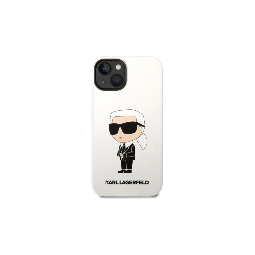 Hurtownia GSM - Etui Karl Lagerfeld KLHCP14MSNIKBCH Apple iPhone 14 Plus / 15 Plus hardcase bílý/white Silicone Ikonik - KLD1316 - {ean13} - Hurt